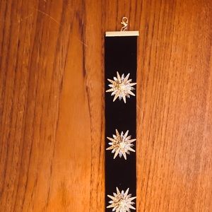 Velvet and diamond chocker necklace